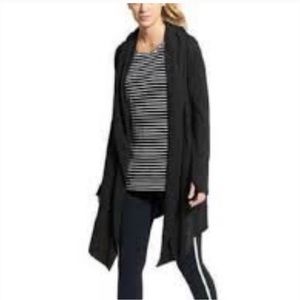 Athleta Black Open-Front Drape Cardigan